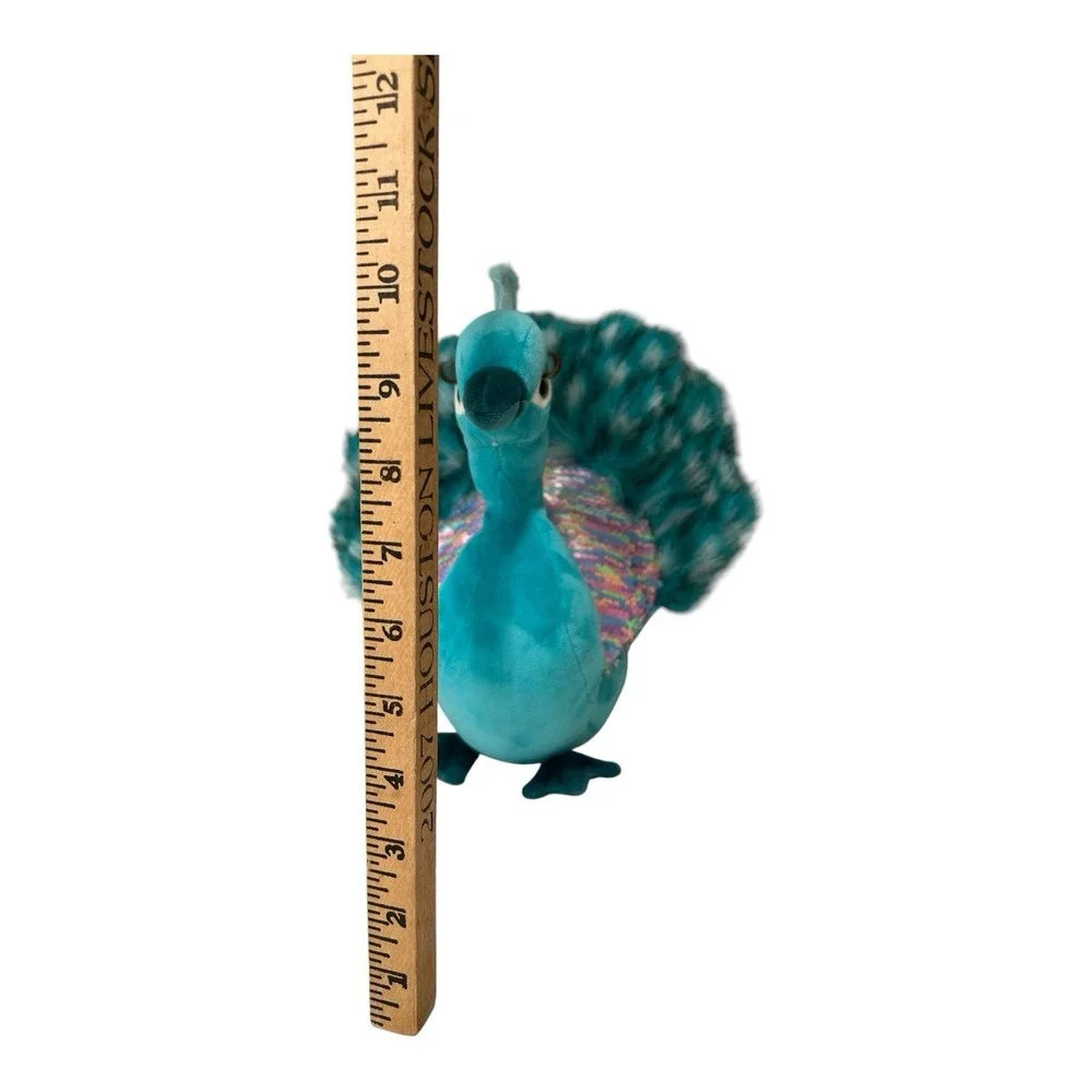 Douglas Cuddle Toys Peacock Plush Teal Sequin Stuffed Animal 12